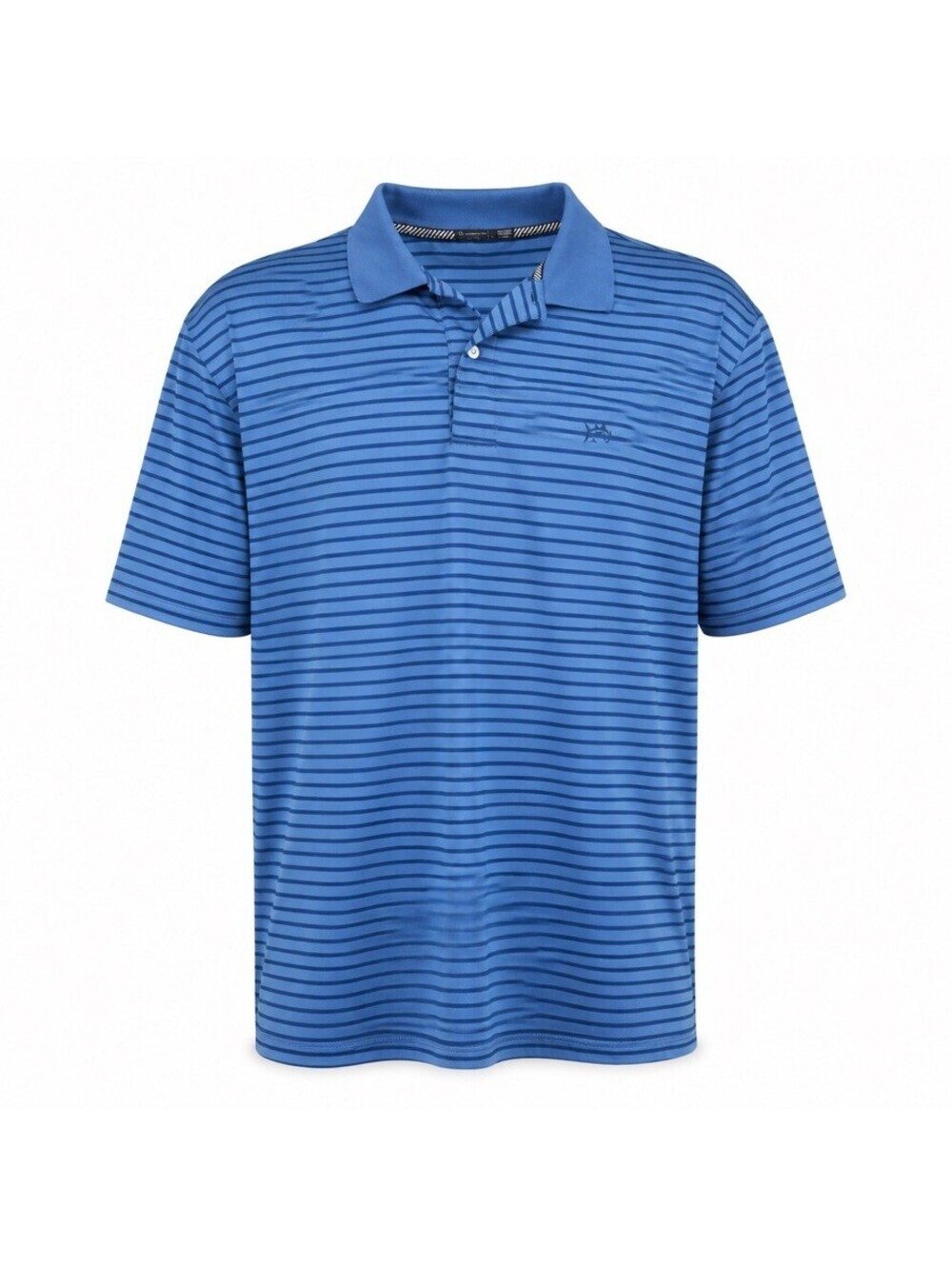 Southern Tide Men's L Blue Striped Performance Golf Polo Skipjack